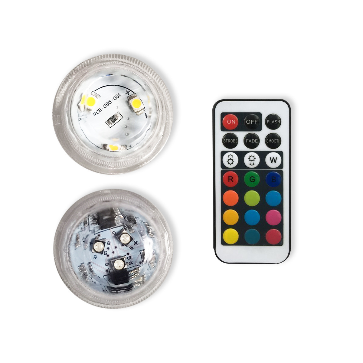 LED underwater light, small knob light, seven-color synchronous waterproof remote control color light, candle light, aquarium diving light factory Item Picture