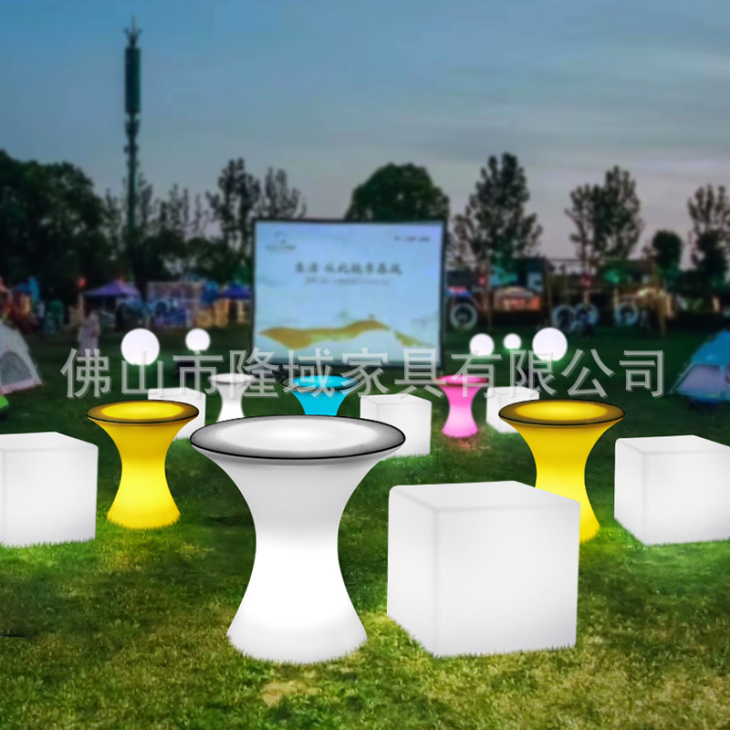 LED light-emitting trendy small waist tables and chairs, outdoor activities and gatherings, popular high-legged tables, ktv bars, cocktail tables Specification drawing