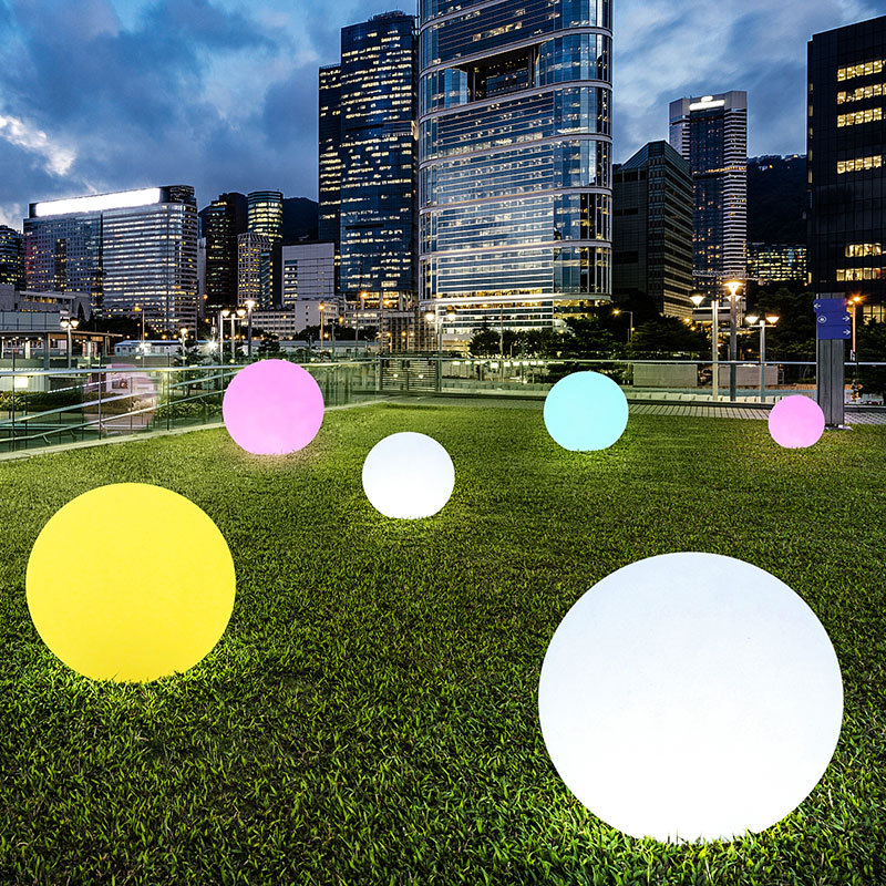 LED light-emitting spherical lights, outdoor waterproof spherical lights, courtyard landscape floor-standing decorative lights, park villa lawn lights full figure