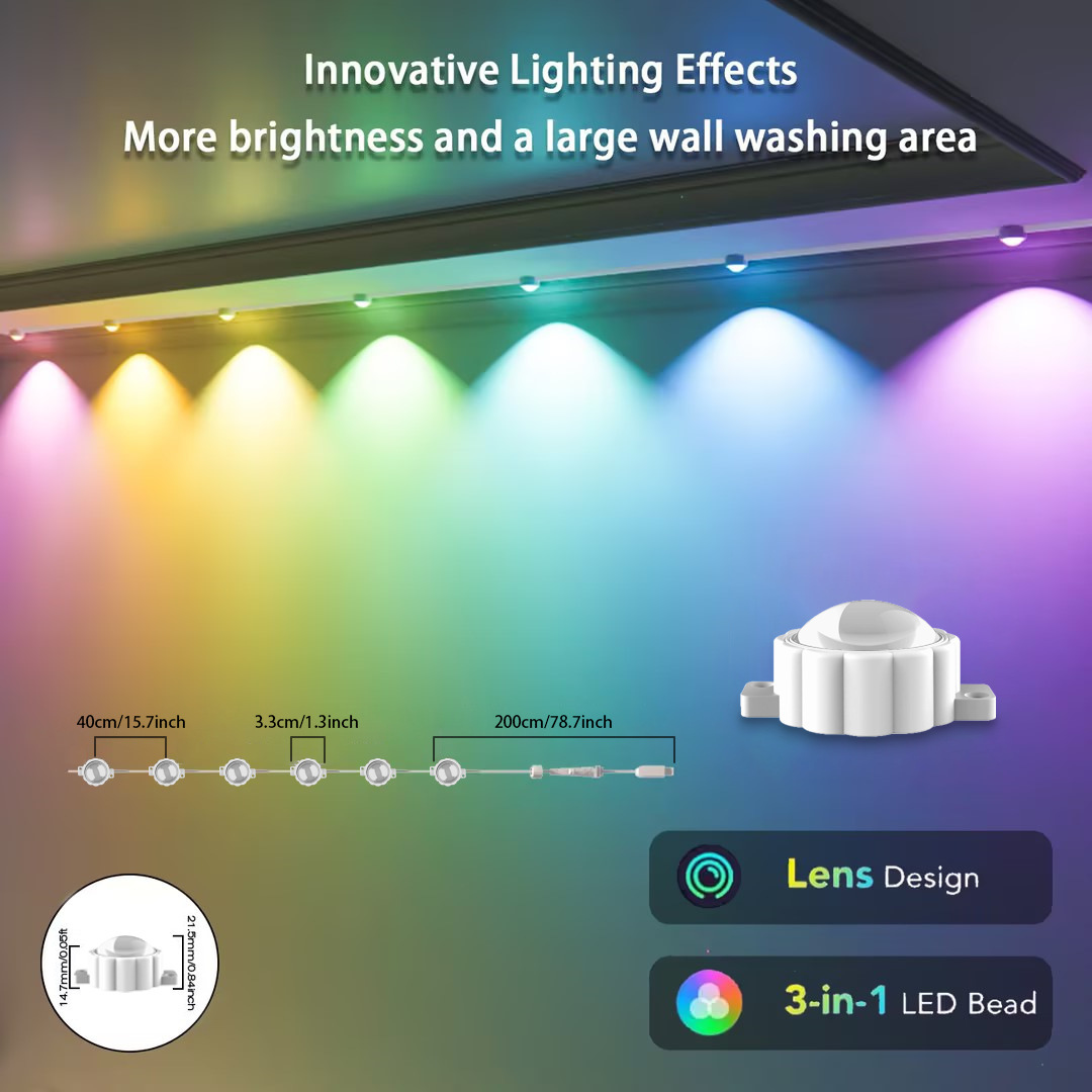 Cross-border smart Bluetooth wifu remote control outdoor waterproof irion-dollar RGB eave light LED smart point light source garden light Specification drawing