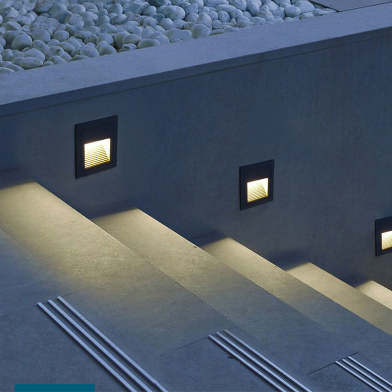 Aluminum waterproof floor lamp 86 type embedded outdoor corridor corner lamp, staircase step and staircase step sensor light details Picture