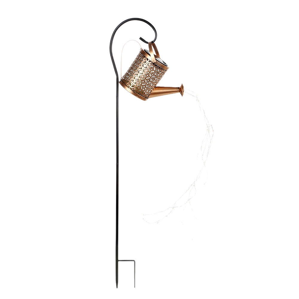 Cross-border new solar water bottle lamp, outdoor courtyard garden small courtyard decoration, ironwork water flow shower head, floor socket lamp Item Picture