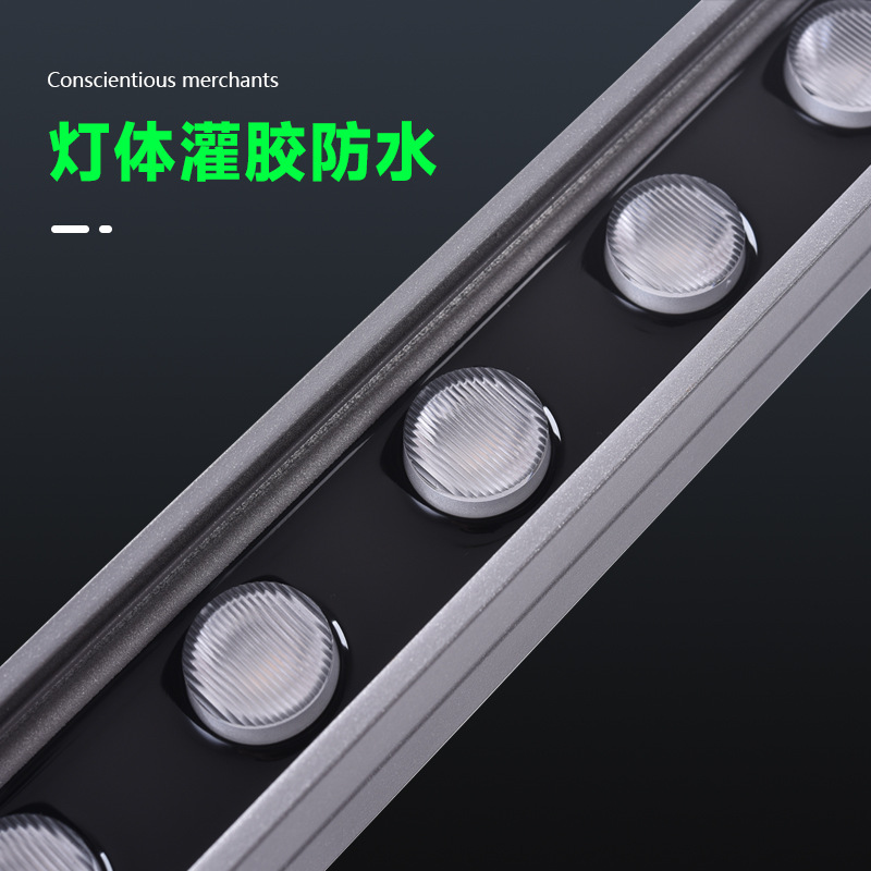 led wall-washing light, outdoor waterproof line light, building and bridge lighting, exterior wall 24V seven-color flexible wall-washing light manufacturer Specification drawing