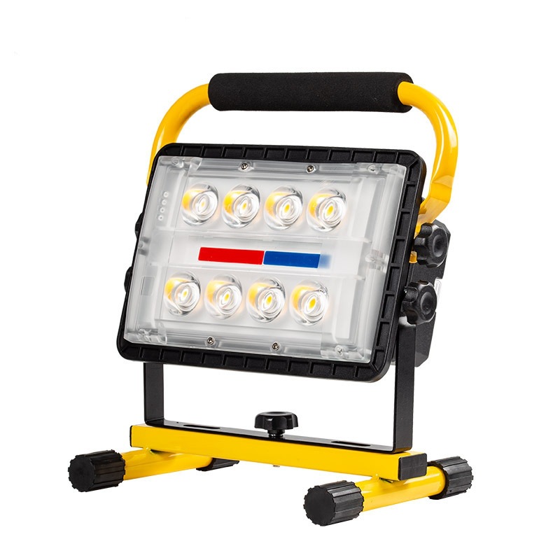 Cross-border new solar-powered charging construction site searchlight, outdoor maintenance light, warning light, miner's lamp, floodlight and lawn light details Picture