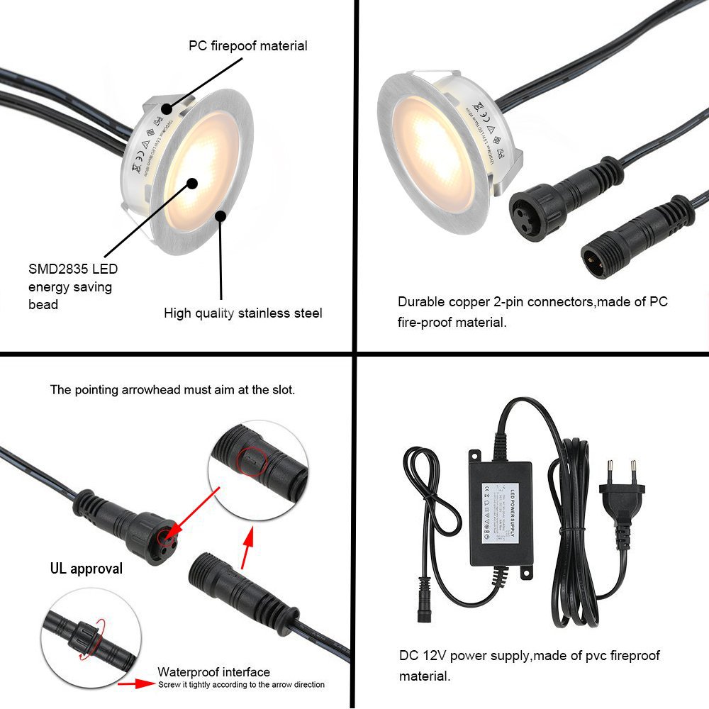 Cross-border source garden landscape decorative lights, deck buried lights, cabinet ceiling courtyard lights, staircase auxiliary lighting lights Specification drawing