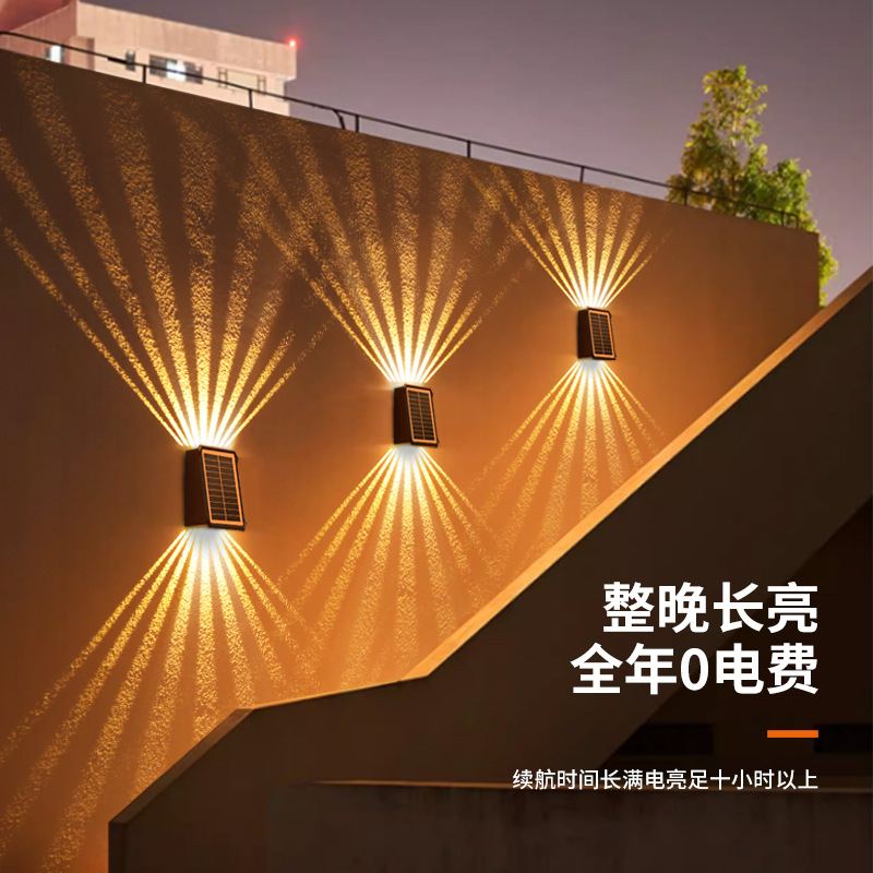 Ultra-bright solar garden lights, household outdoor waterproof wall decoration and arrangement wall-washing lights, garden balcony atmosphere lights Specification drawing