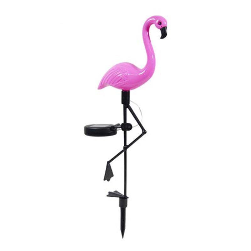 Solar-powered flamingo courtyard lawn light, ground plug light, one-to-three outdoor waterproof villa garden decorative landscape light Item Picture