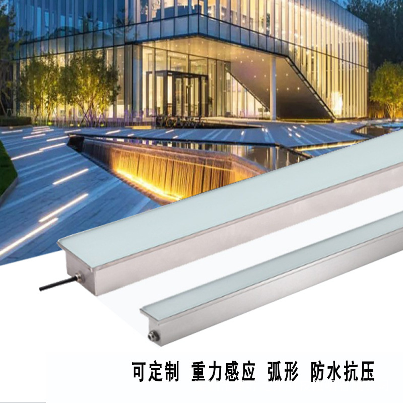 LED floor tile lights, arc-shaped lights, outdoor waterproof strip-shaped lines, embedded and buried, circular square and park buried lights Specification drawing