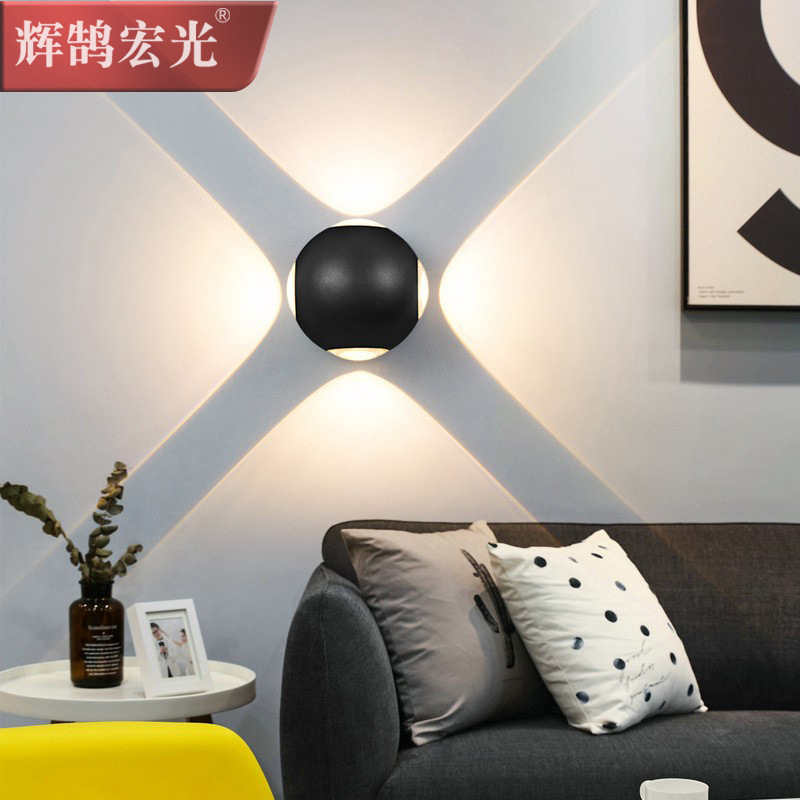 Outdoor wall lamps, led cross star lights, staircase, corridor, balcony, front door, exterior wall, courtyard wall-hung lights, waterproof and moisture-proof details Picture