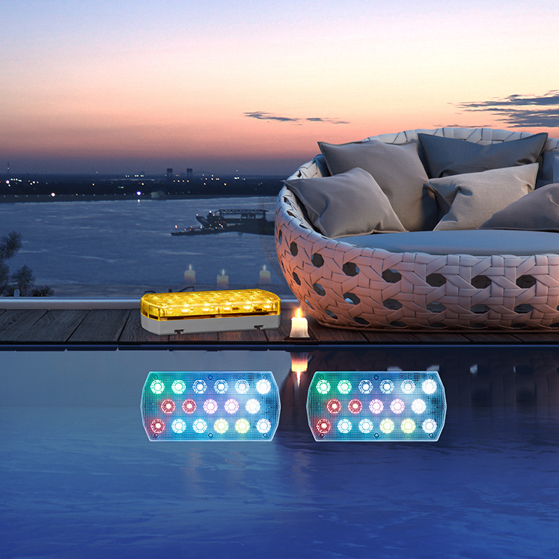 Amazon's new rechargeable pool light, underwater light, led landscape light, pool light, magnetic point control remote diving light details Picture