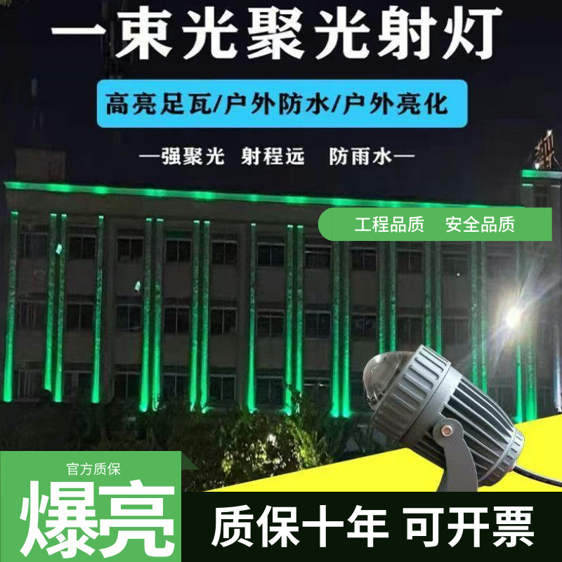 【 Qilide 】 One beam of light outdoor spotlights, spotlights, wall-washing lights, waterproof Roman column projectors, exterior wall long-range spotlights Specification drawing