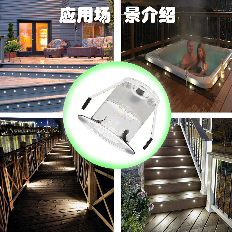 12V black IP67 half-moon-shaped deck light, floor light, step corridor decorative light, buried light manufacturer cross-border Specification drawing