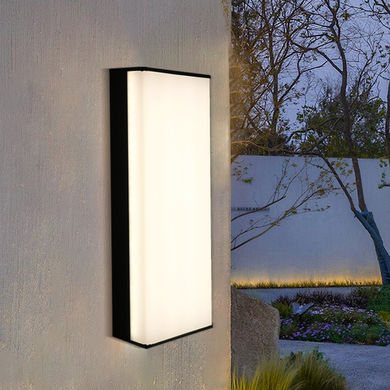Outdoor waterproof wall lamps, top and bottom luminous spotlights, courtyard, hotel, villa exterior walls, door columns, three-sided luminous long strip wall lamps details Picture