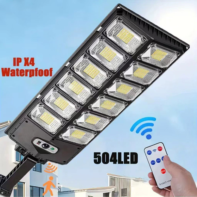 Cross-border new solar LED high-intensity small street lamp, double-row street lamp, solar garden lamp, sensor street lamp lighting full figure