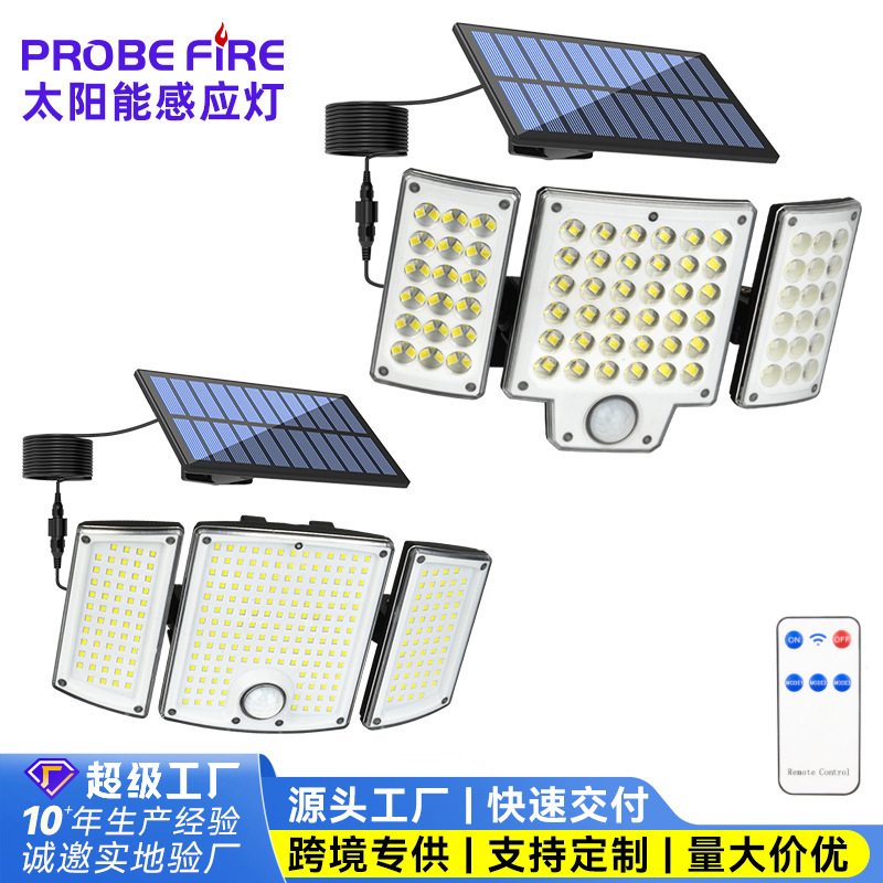 New solar wall lamps, outdoor lighting, solar garden lamps, garage street lamps, and rotatable human body sensor lamps full figure