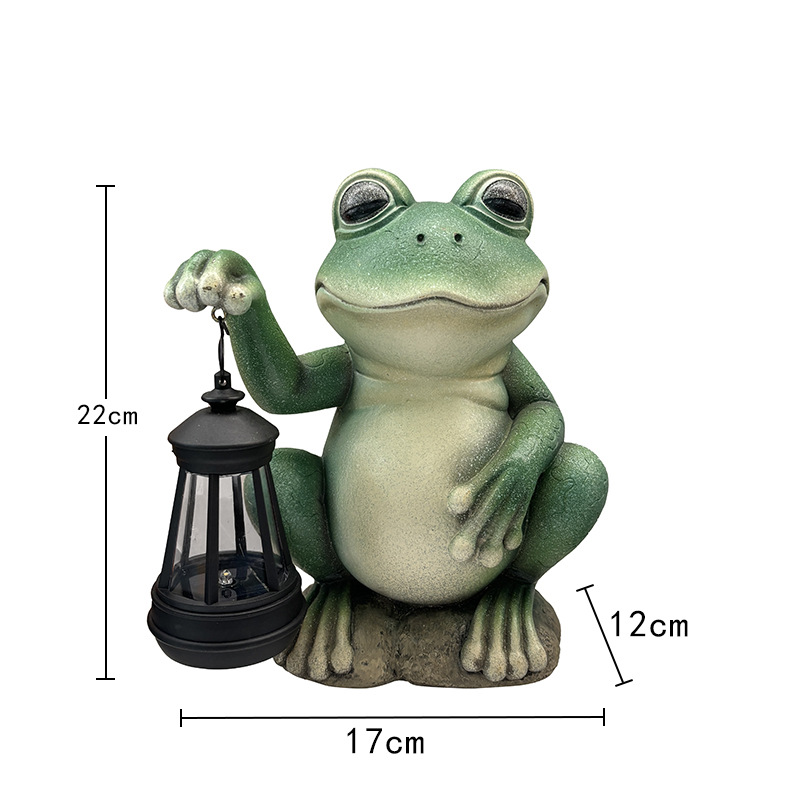Cross-border solar animal lamps, outdoor simulation frog lanterns, cute garden and courtyard ornaments, resin handicrafts Item Picture