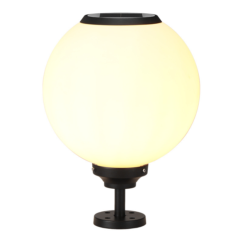 Solar column head lights, outdoor courtyard lights, wall waterproof column lights, villa gate round ball outdoor balcony lights Item Picture