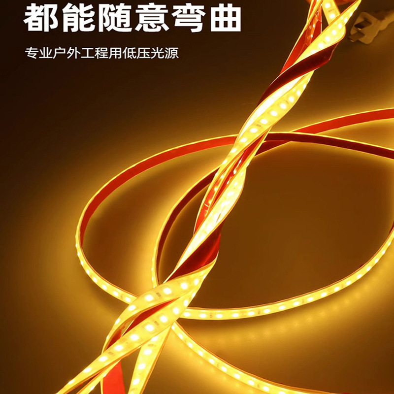 Solid silicone rubber light strip, low-voltage 24V waterproof IP68, silicone rubber light strip for lighting, led underwater light strip for outdoor lighting Specification drawing