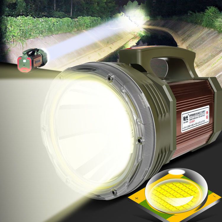 Large flashlight, outdoor strong light rechargeable long-range night fishing lamp, xenon long-lasting searchlight, household large capacity Application Scenario