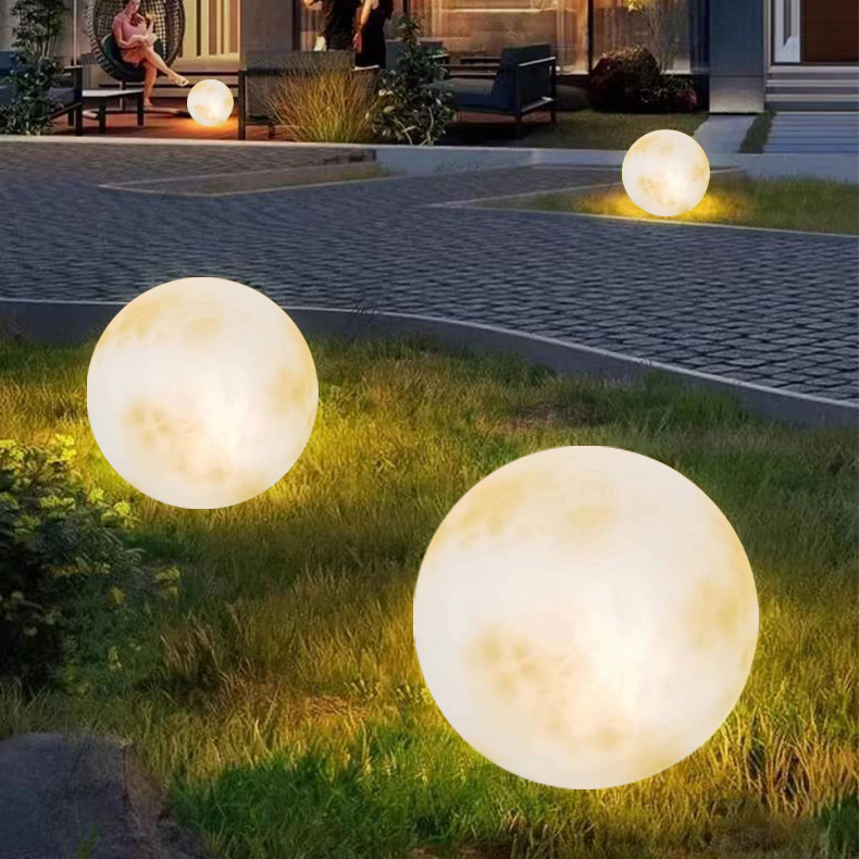 Moon lamp, outdoor waterproof festival atmosphere lamp, moon lamp, ground plug lawn lamp, solar garden ball lamp details Picture
