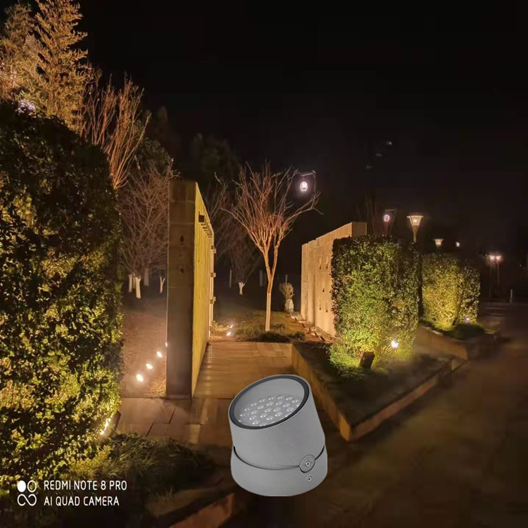 LED semi-buried floodlights 18W, 36W, 54W adjustable Angle tree stump floodlights, tree lighting, garden lawn and ground insertion lights Specification drawing
