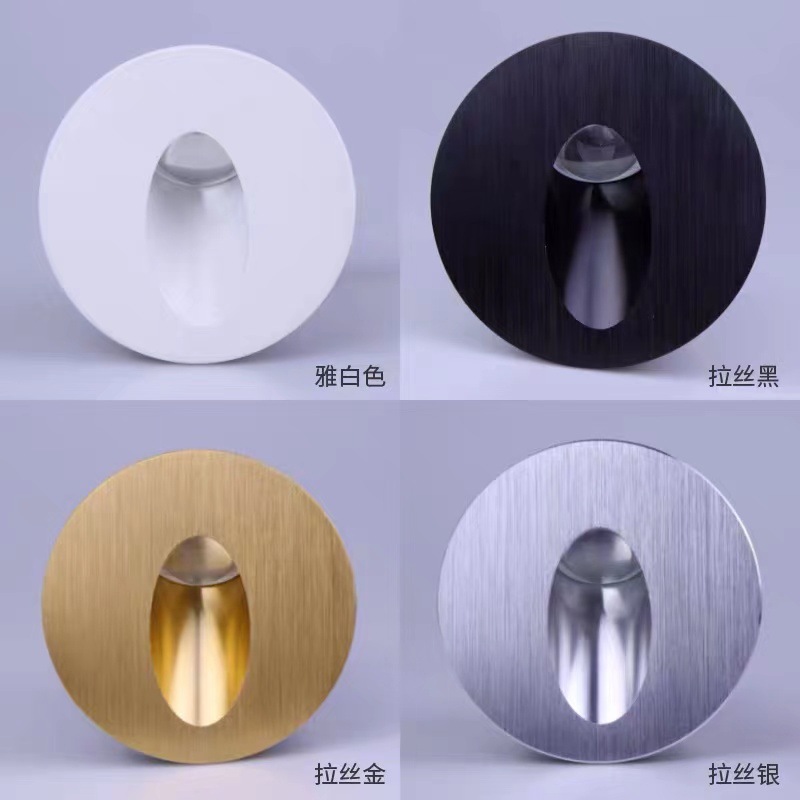 5580 led floor light, stair tread light, step source factory circular brushed embedded corner light Specification drawing