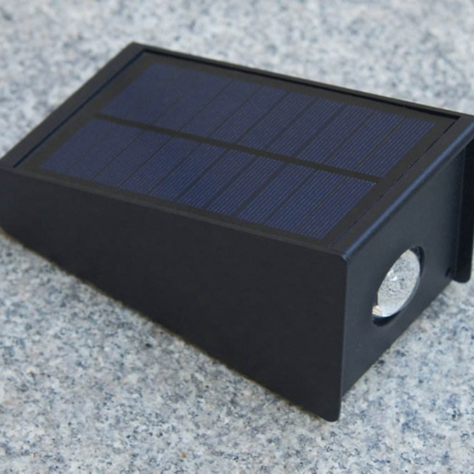 Outdoor wall lamp, Southeast Asian foreign trade hotel background wall, a beam of light wall lamp that emits light up and down, solar wall lamp Application Scenario