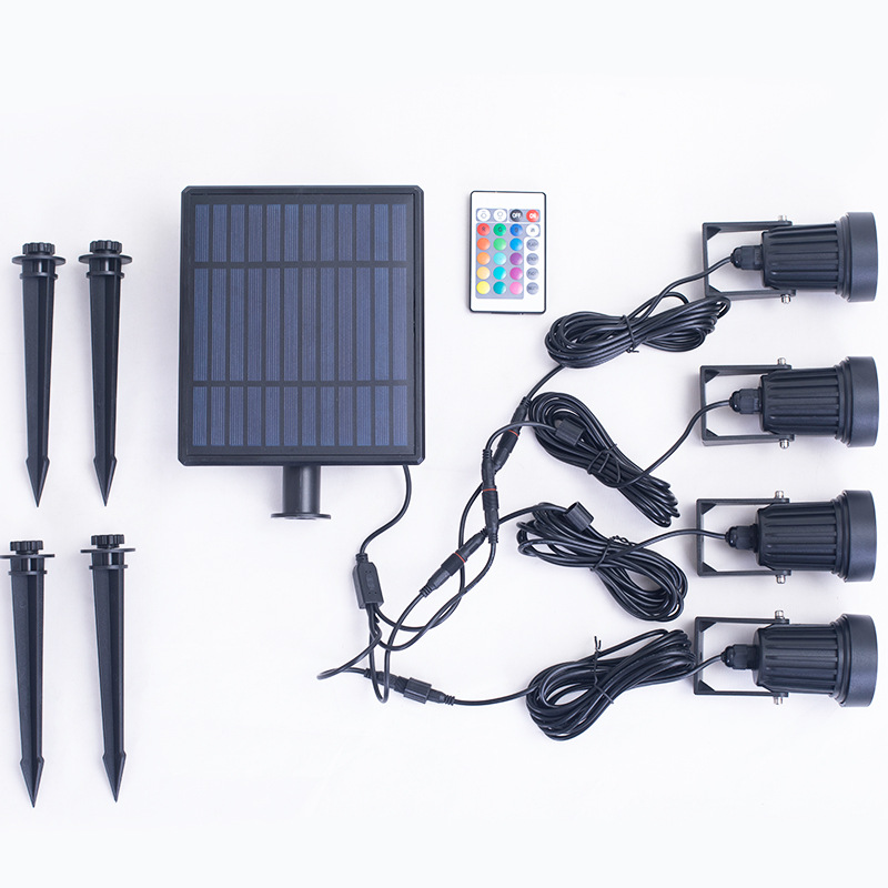 New solar-powered tree spotlight outdoor waterproof courtyard lawn villa garden landscape lighting seven-color floodlight Application Scenario