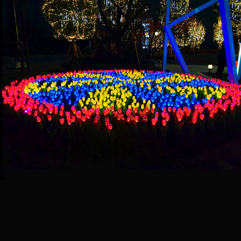Direct-sale LED landscape tulip lights, simulated fabric rose tulip ground lights, square lighting decorative lights full figure