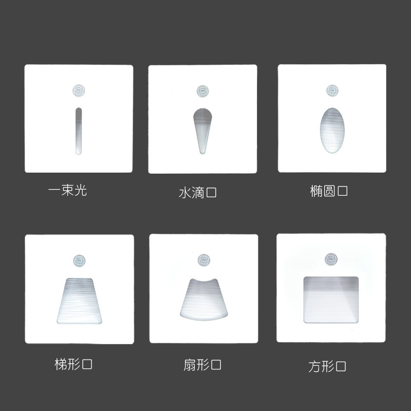 Ultra-thin 86-type embedded magnetic base sensor light, staircase step LED, corner smart human body 1-watt night light Application Scenario