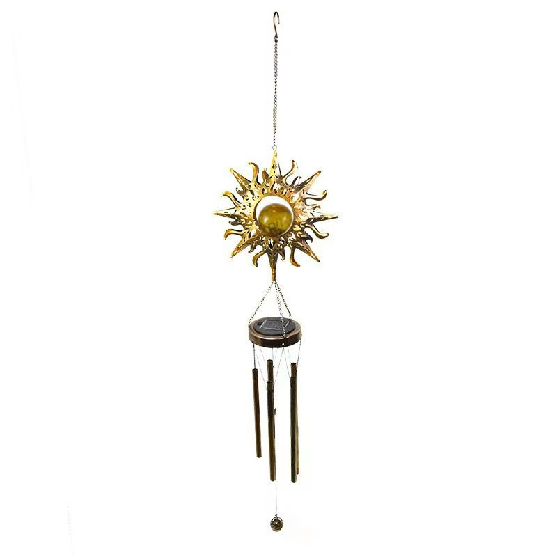 Solar moon wind chimes, Amazon cross-border handicrafts, home hanging ornaments, courtyard metal creative gifts Item Picture