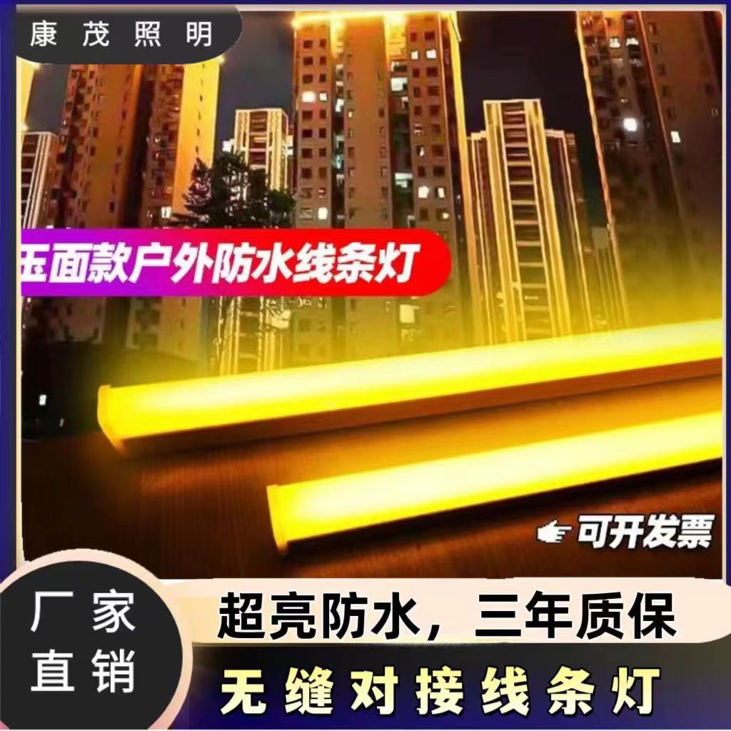led contour light strips, outdoor line lights, hard light strips, lighting fixtures, digital tubes, signboards, storefronts, and building structures full figure