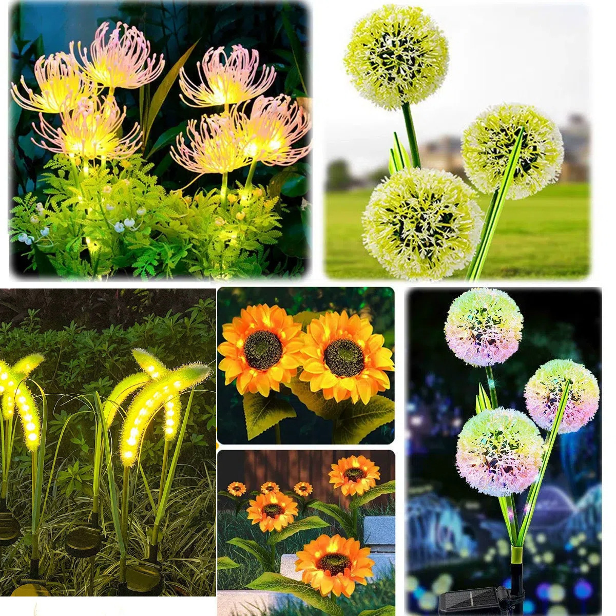 Solar-powered ground insert lamp, simulating wisteria, snow lotus, lily, butterfly flower, outdoor courtyard lawn decorative lamp full figure