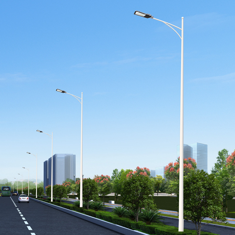 Single-arm street lamps, outdoor lighting street lamp manufacturers, rural road lighting 6-meter, 7-meter, 8-meter single-arm street lamp poles Specification drawing