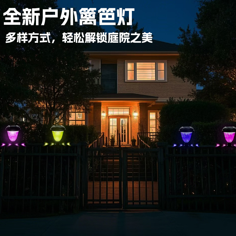 Cross-border new solar railing light, courtyard swimming pool fence cable tie light, balcony waterproof decorative atmosphere fence light details Picture