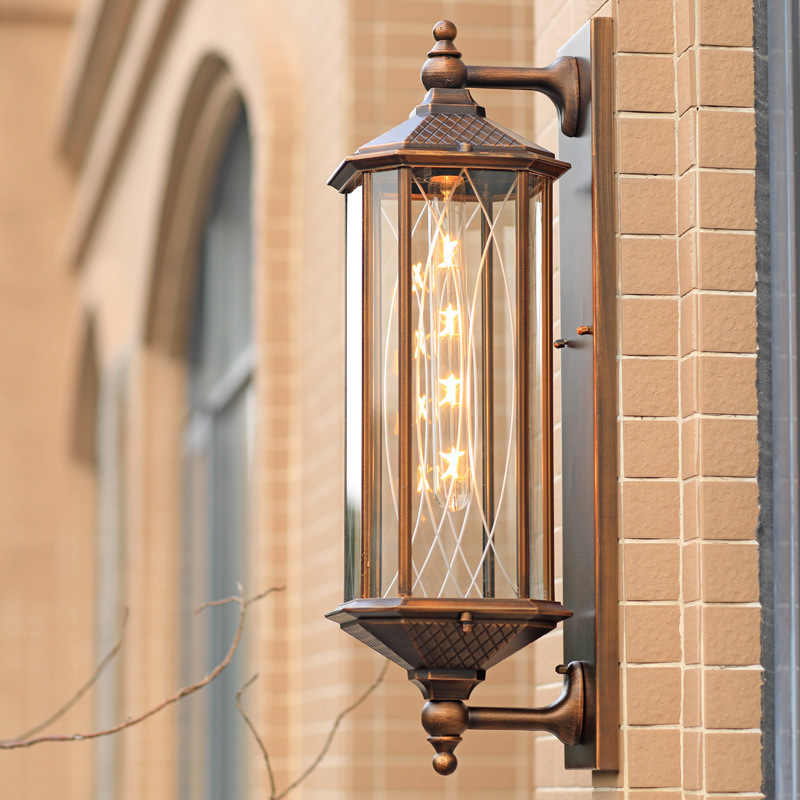 Gate wall lamps, outdoor waterproof Chinese-style courtyard balcony wall lamps, garden villa corridor LED terrace retro wall lamps Specification drawing