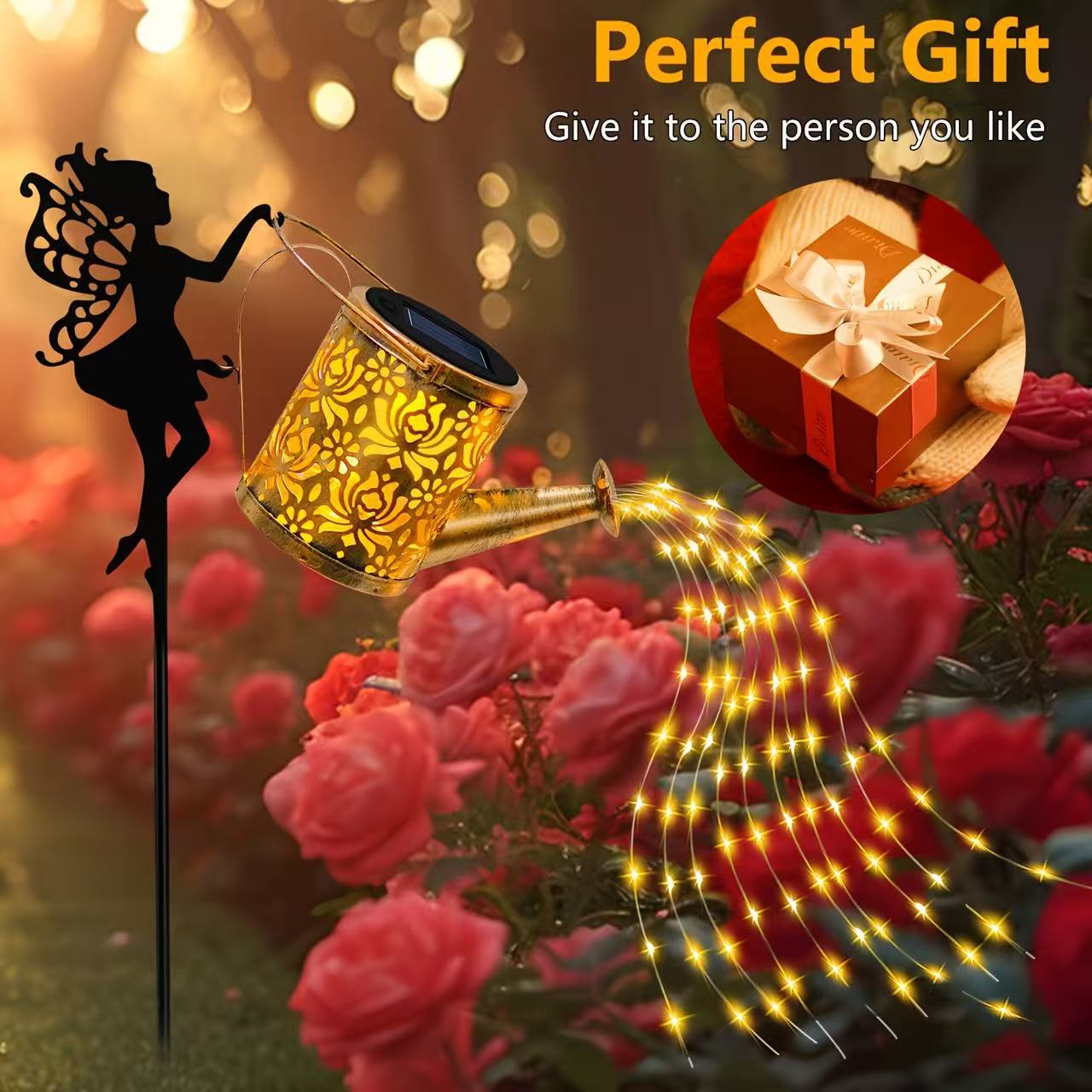 temu's new fairy ground-mounted solar water bottle light, flowing water flashing, small water bottle, lawn light for decorative lighting details Picture