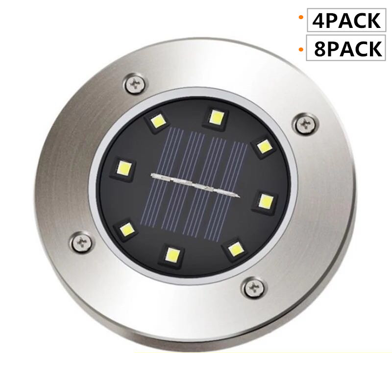 Cross-border outdoor solar lawn light, 8LED buried light, landscape light, waterproof courtyard decorative light, plug-in ground full figure