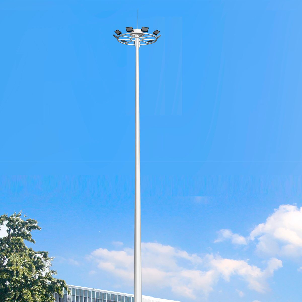 Wholesale of high-pole lamps from the original manufacturer, including stadium lamps, square high-pole lamps, wharf high-pole lamps, street lamp poles, and Meihua lighting fixtures full figure
