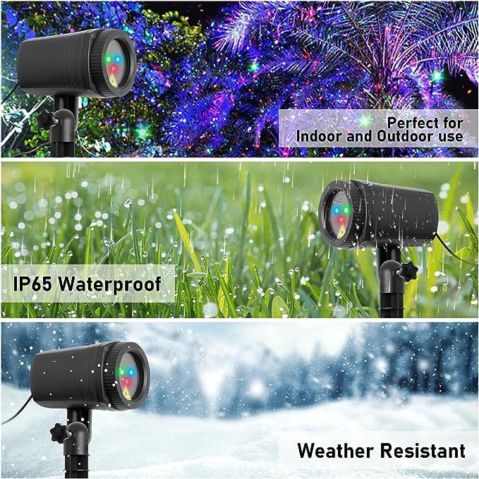 Outdoor waterproof lawn lights, laser lights, red, green and blue starry sky courtyard projection lights, firefly Christmas lights details Picture