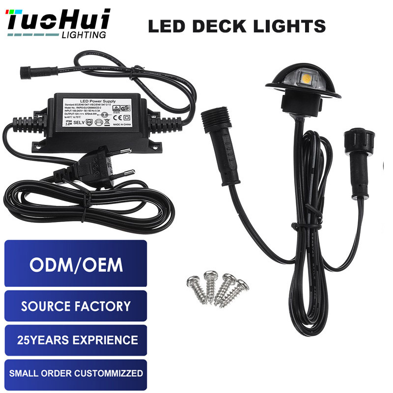 12V black IP67 half-moon-shaped deck light, floor light, step corridor decorative light, buried light manufacturer cross-border full figure