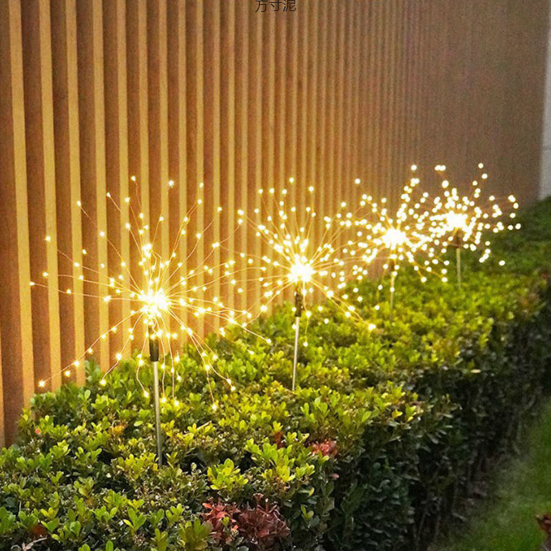 Solar ground plug copper wire lamps, smoke lanterns, courtyard and garden decorative lamps, string floor explosion lamps, foreign trade factory supply chain Application Scenario