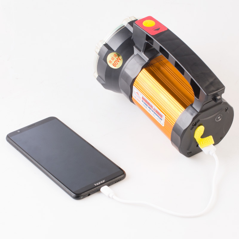 Yilangdi LD-2840 high-intensity LED rechargeable USB searchlight 50W outdoor patrol camping lighting flashlight Application Scenario