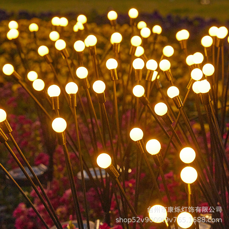 LED outdoor firefly ground insert lights, solar lawn courtyard lights, garden lighting atmosphere, festival decorative colored lights details Picture