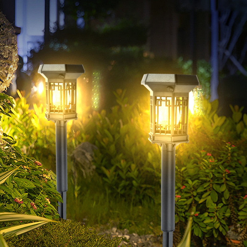 Solar-powered outdoor lawn lights, courtyard and garden decoration, home and villa waterproof night street lights, lawn layout ground insert lights Application Scenario