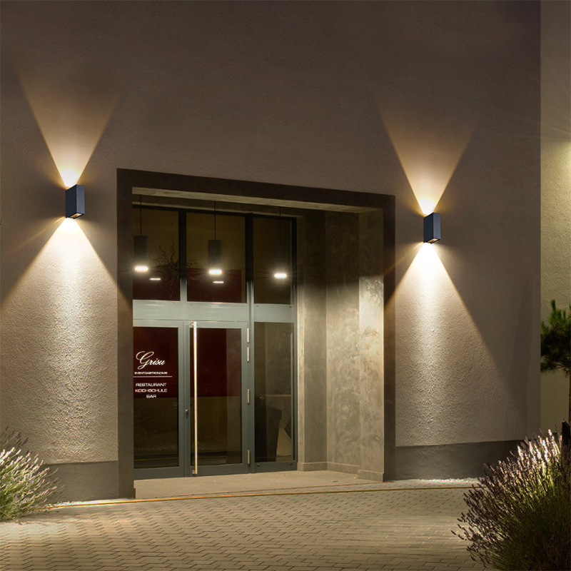 Outdoor wall lamps, led double-head wall-washing lamps, top and bottom spotlights, waterproof garden lamps, simple household balcony wall lamps Specification drawing
