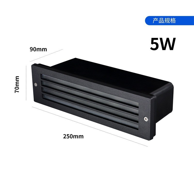 Outdoor embedded corridor corner lights with grids, no walkway step lights, waterproof staircase side wall step lights, courtyard details Picture