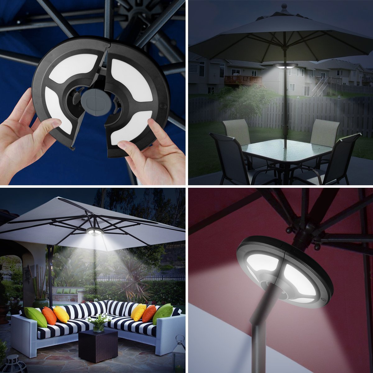 Solar-powered charging mid-column LED umbrella light manufacturer's in-stock swimming pool, beach and outdoor leisure lighting umbrella lights Specification drawing