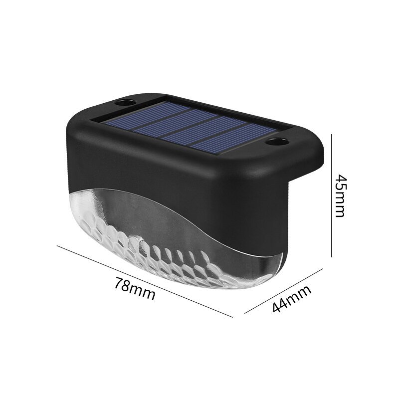 Outdoor solar staircase lights, courtyard railing lights, decorative landscape 1LED step 7-shaped lights, waterproof solar lights Item Picture