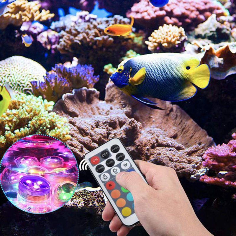 LED underwater light, small knob light, seven-color synchronous waterproof remote control color light, candle light, aquarium diving light factory Application Scenario